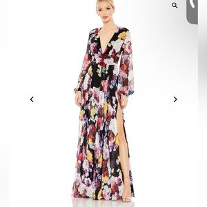 NWT Mac Duggal Ieena Floral Chiffon 55660 Maxi Gown 10